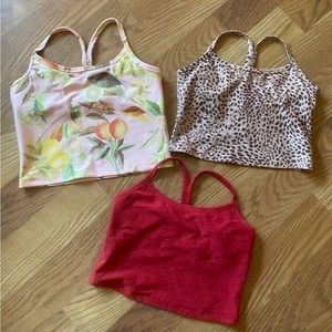 Beyond Yoga Spacedye Slim Racerback Cropped Tank Tops red pink animal print yoga